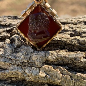 Victorian Intaglio Pendant, Carnelian Intaglio Pendant, Carved Intaglio image 7