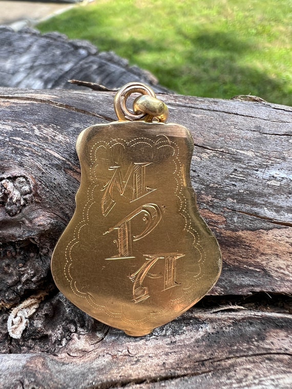 Art Nouveau Locket, Antique Locket, Gold Lady Pen… - image 10