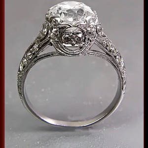 Art Deco Engagement Ring Antique Engagement Ring Alternative Engagement Ring Filigree Engagement Ring Platinum Ring Minimalist Ring For Her image 3