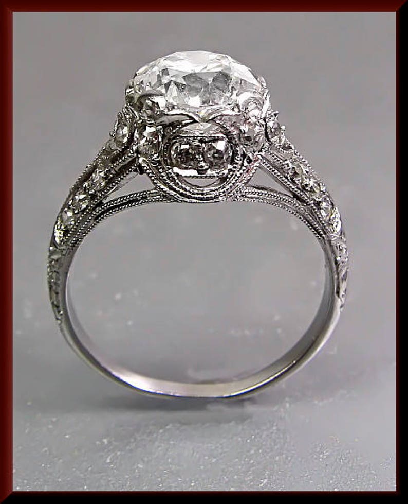 Art Deco Engagement Ring Antique Engagement Ring Alternative Engagement Ring Filigree Engagement Ring Platinum Ring Minimalist Ring For Her image 3