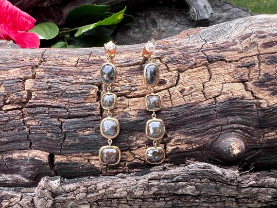 Black Diamond Dangle Earring, Diamond Dangle Earr… - image 8