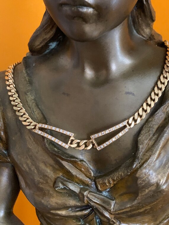 Chunky Gold Choker, Diamond Choker, Thick Gold Cho