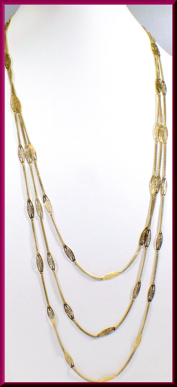 Antique Gold Chain Necklace, Victorian Gold Chai… - image 7