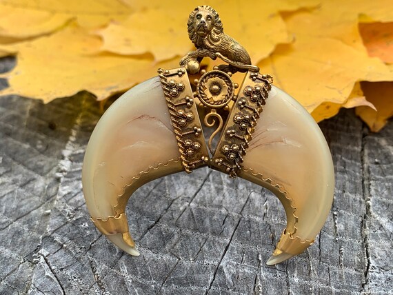 Victorian Tiger's Claw Brooch, Victorian Tiger Cla