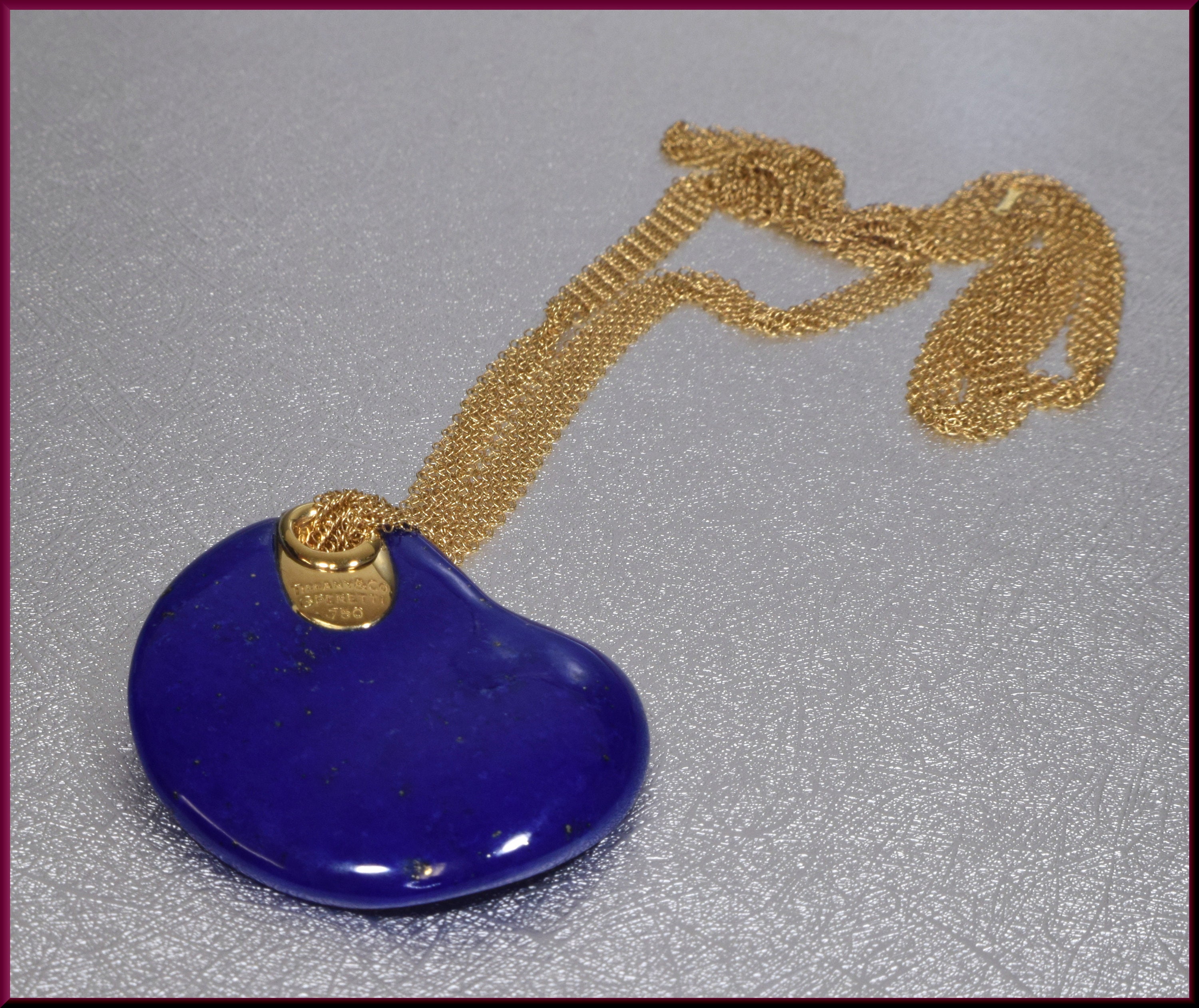 tiffany lapis bean necklace