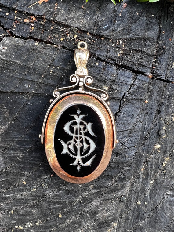 Carved Agate Pendant, Victorian Pendant, Carnelian Pendant, Initial Pendant