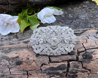 Art Deco Diamond Pendant, Filigree Pendant, Art Deco Brooch, Filigree Brooch, Antique Pendant