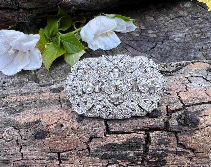 Art Deco Diamond Pendant, Filigree Pendant, Art Deco Brooch, Filigree Brooch, Antique Pendant