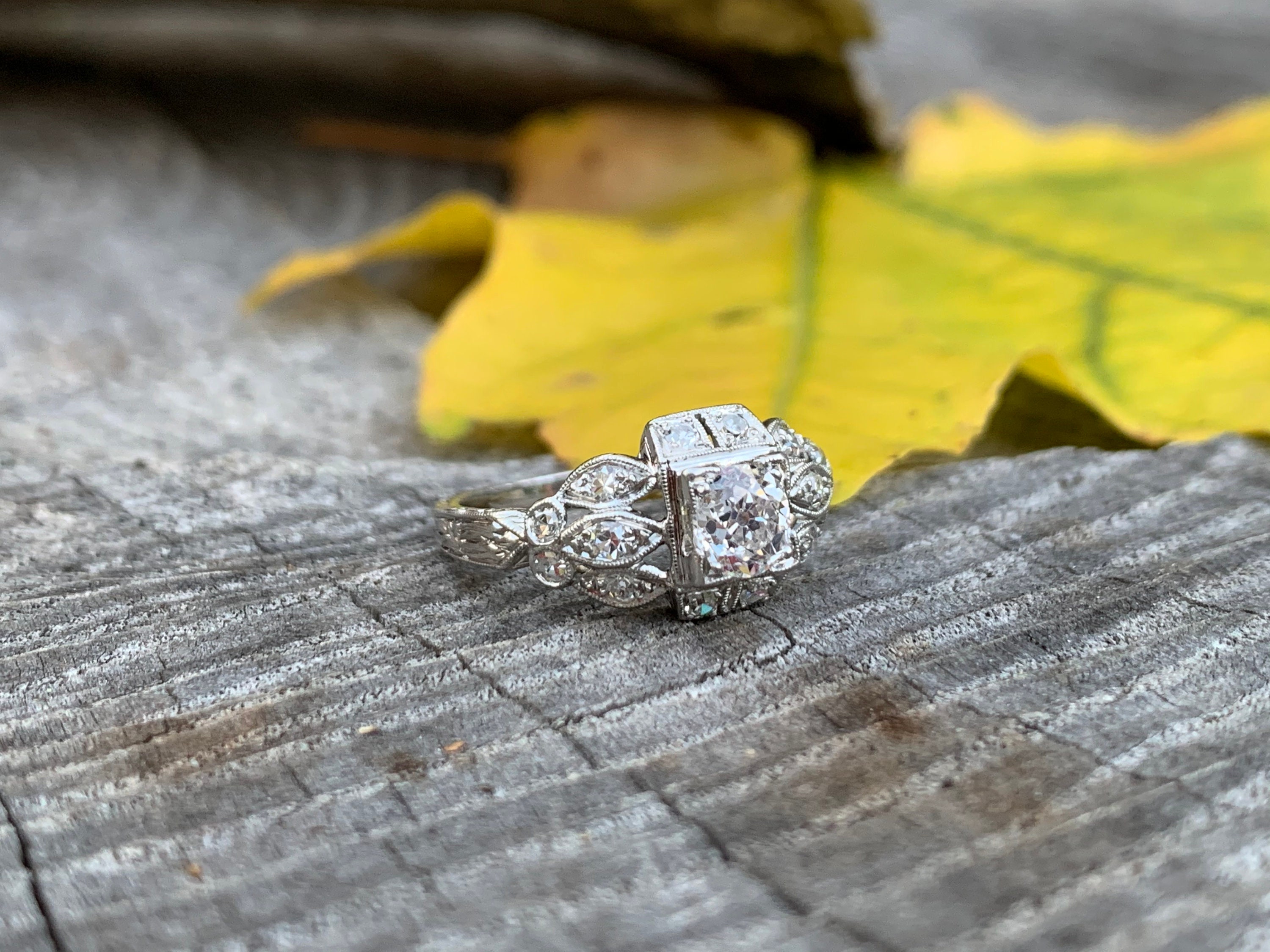 Art Deco Engagement Ring, Antique Engagement Ring , Art Deco Diamond ...