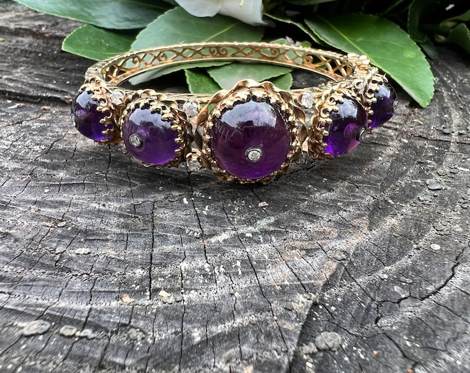 Amethyst Bangle, Amethyst Bracelet, February Birthstone