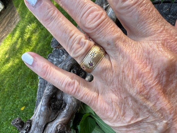 Wide Ruby Band, Diamond and Ruby Band, Ruby Wide … - image 10