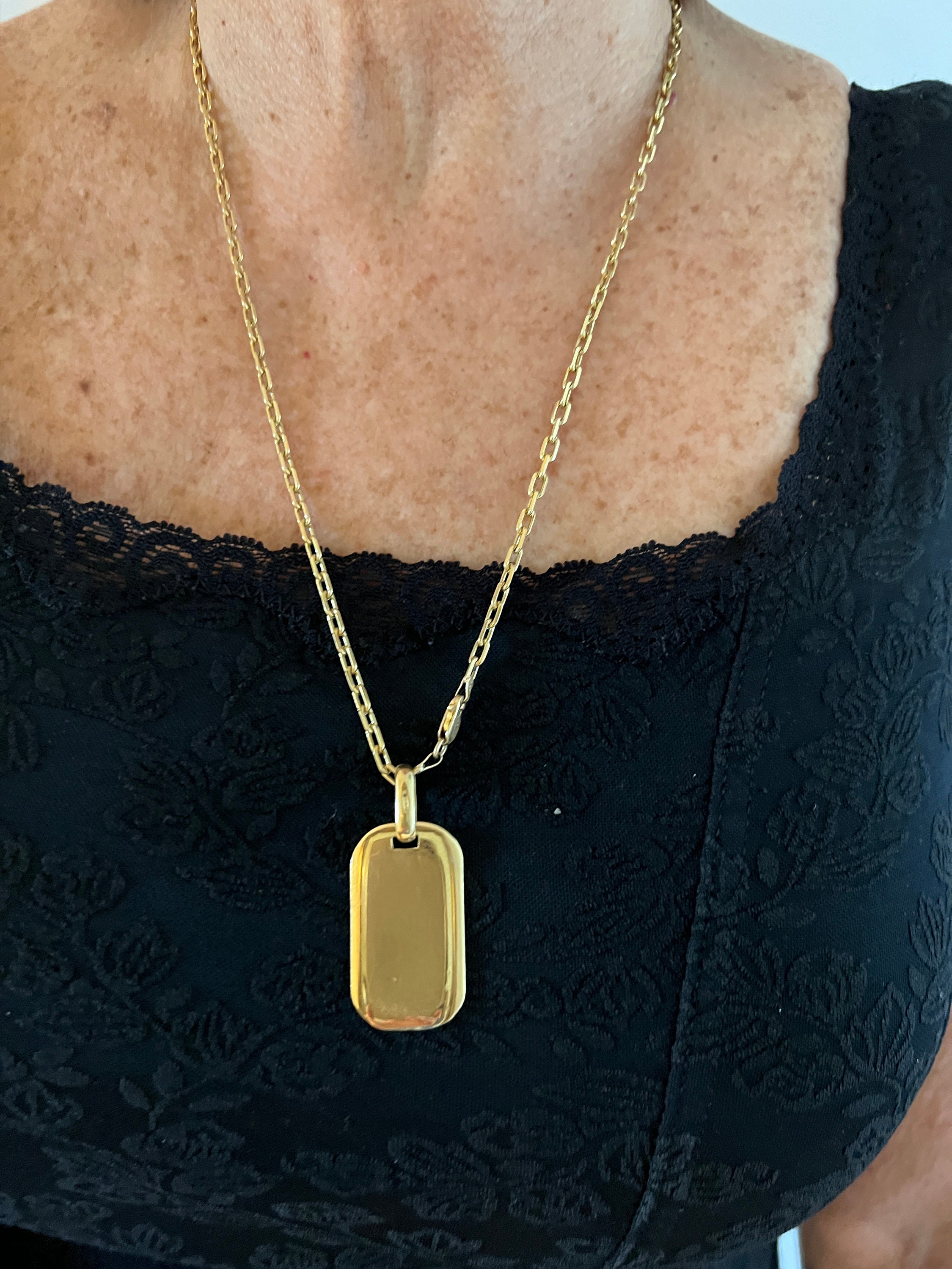 Dog tag gold necklace best sale