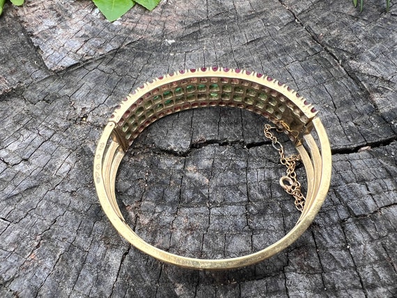 Ruby and Emerald Bangle, Wide Ruby Bangle, Wide E… - image 8
