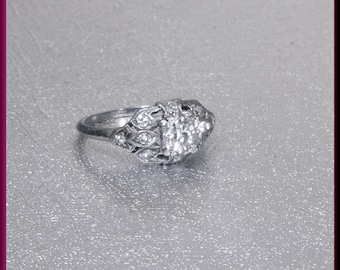 Art Deco Engagement Ring, 1920s Engagement Ring, Antique Engagement, Conflict Free, Alternative Ring, Art Deco Ring, Filigree Ring,