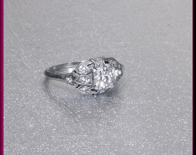 Art Deco Engagement Ring, 1920s Engagement Ring, Antique Engagement, Conflict Free, Alternative Ring, Art Deco Ring, Filigree Ring,