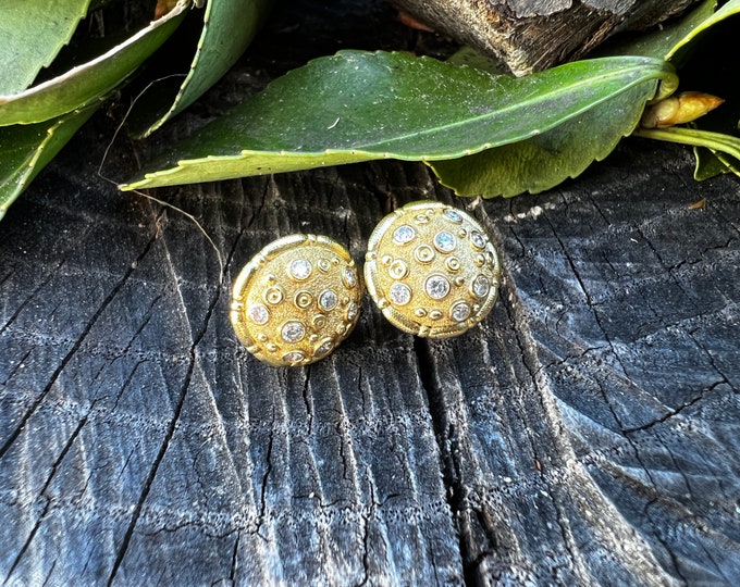 Diamond Studs, Gold and Diamond Studs, Diamond Cluster Earrings