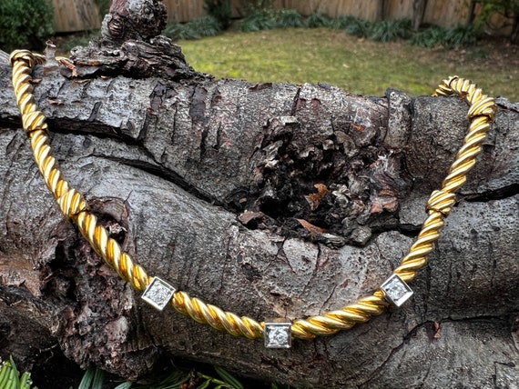 Gold Diamond Choker, Diamond Choker Necklace, Gol… - image 8