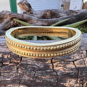 Unique Gold Bangle, Wide Gold Bangle, 18K Yellow Gold Bangle