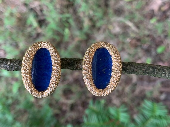 Yellow Gold Lapis Earrings, Lapis Earrings, Gold … - image 9