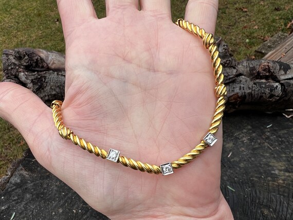 Gold Diamond Choker, Diamond Choker Necklace, Gol… - image 9