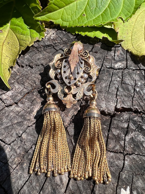 Victorian Fringe Pendant, Victorian Fringe Brooch, Victorian Fringe Pin View 2