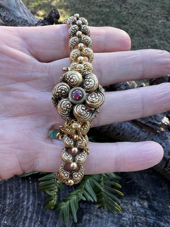Gold Victorian Bracelet, Victorian Ruby Bracelet,… - image 6