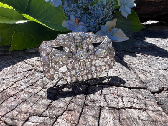 Art Deco Diamond Brooch, Deco Diamond Pin, Diamon… - image 10