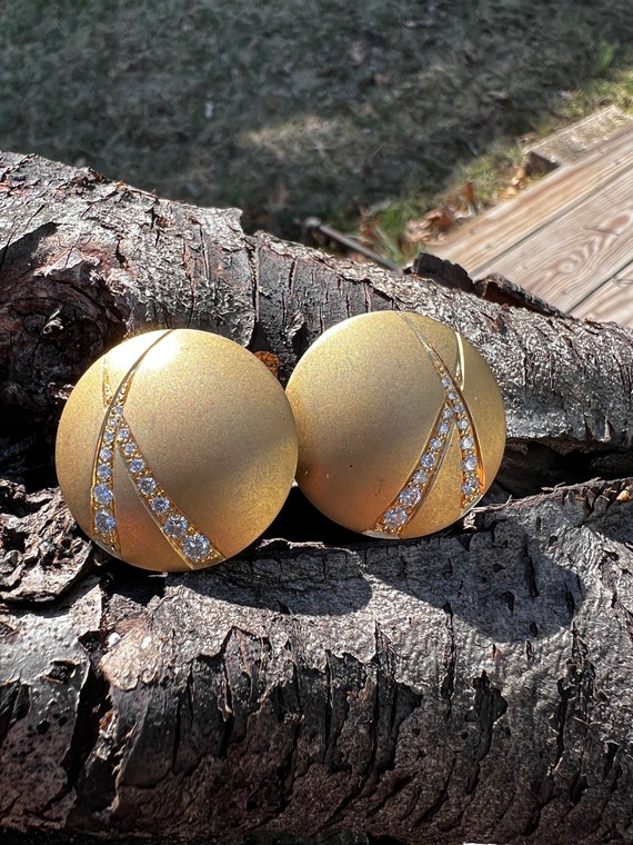 Diamond Disc Earring, Diamond Dome Earrings, Diamond X Earrings, Gold Button Earrings