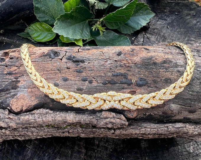 Gold And Diamond Choker, Gold Diamond Choker, Diamond Choker Necklace