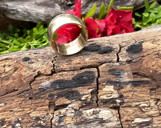 14K Yellow Gold Vintage Cigar Band,, Band Size 5.5