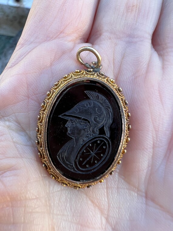 Victorian Intaglio Pendant, Carnelian Intaglio Pe… - image 4