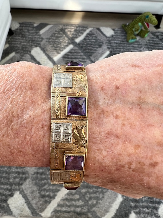 Amethyst Bracelet, White Gold Amethyst Bracelet