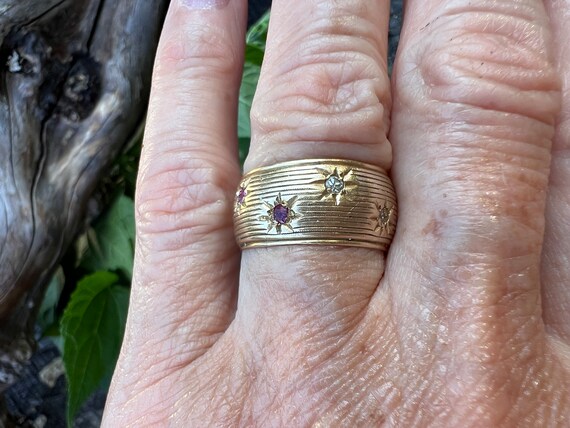 Wide Ruby Band, Diamond and Ruby Band, Ruby Wide … - image 5