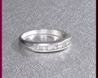 Vintage Diamond Wedding Band Vintage Wedding Band Vintage Eternity Band Platinum Wedding Ring - R 549M
