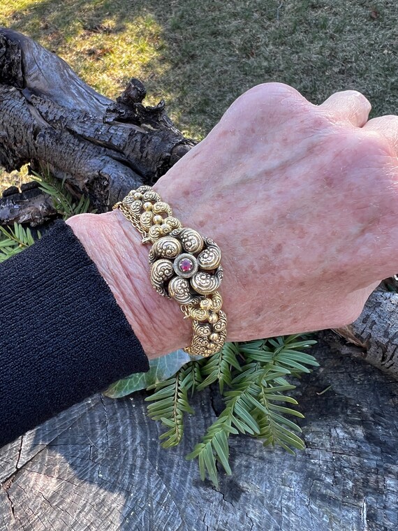 Gold Victorian Bracelet, Victorian Ruby Bracelet,… - image 8
