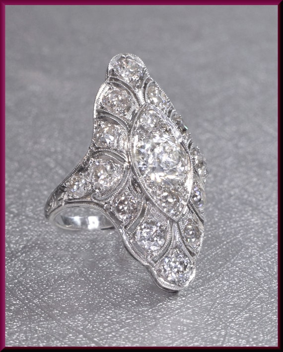 Diamond Cocktail Ring Deco Diamond Ring Diamond St
