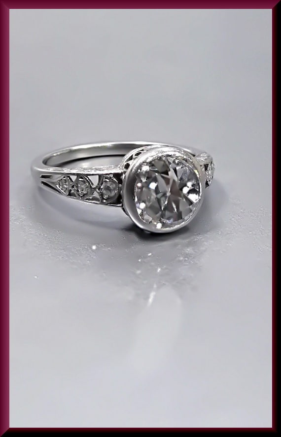 Art Deco Engagement Ring Antique Engagement Ring … - image 1