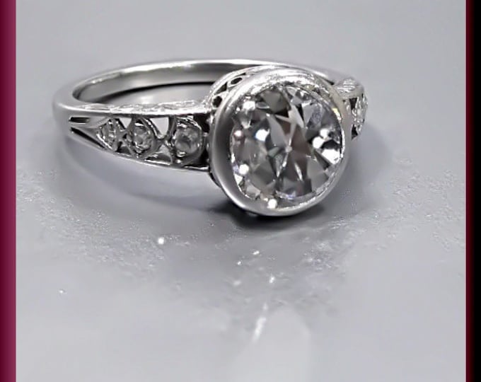 Art Deco Engagement Ring Antique Engagement Ring Alternative Engagement Ring Art Deco Ring Filigree Ring Platinum Ring Minimalist Ring
