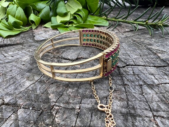 Ruby and Emerald Bangle, Wide Ruby Bangle, Wide E… - image 6