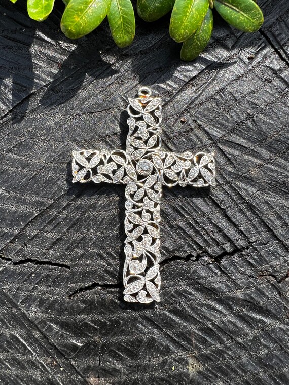 Edwardian Cross, Diamond Cross, Platinum Cross, L… - image 6