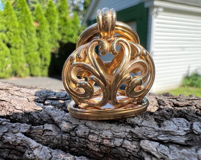 Victorian Fob, Ornate Gold Fob, Antique Gold Fob