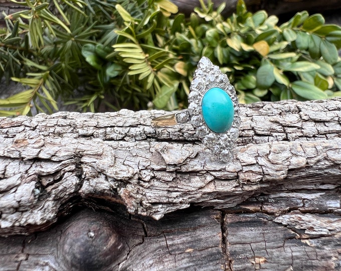 Edwardian Navette, Diamond Navette, Turquoise Navette, Edwardian Ring