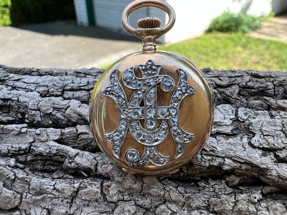 Victorian Pocket Watch, Rose Cut Diamond Watch, D… - image 2