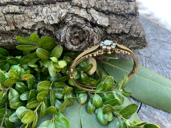 Gold and Opal Bangle, Opal Bangle, Opal Flower Ba… - image 6