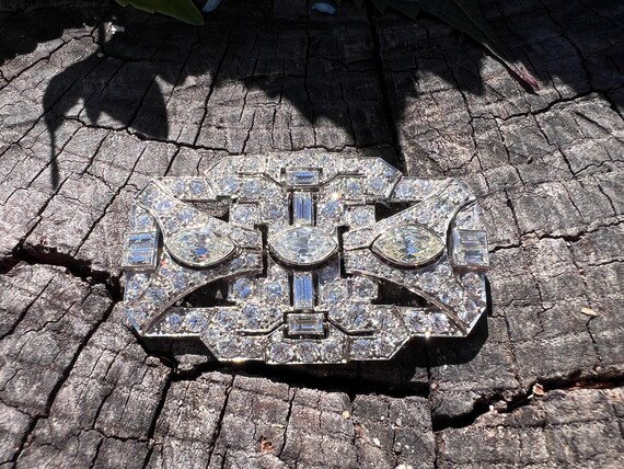 Art Deco Diamond Brooch, Deco Diamond Pin, Diamon… - image 3