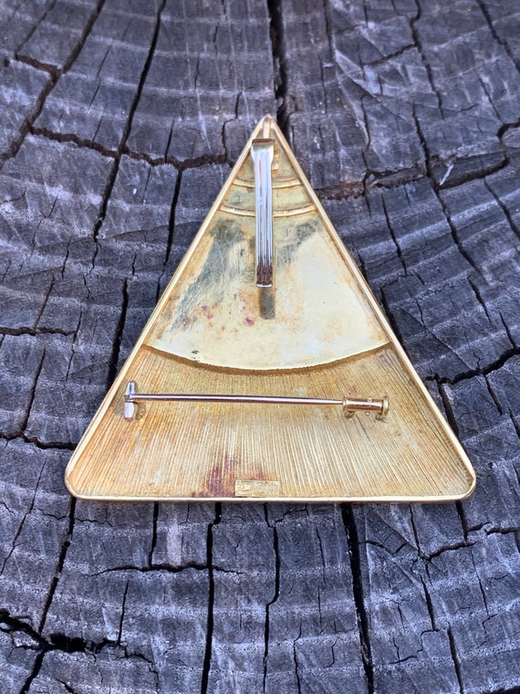 Gold Triangle Pendant, Large Triangle Pendant, En… - image 7