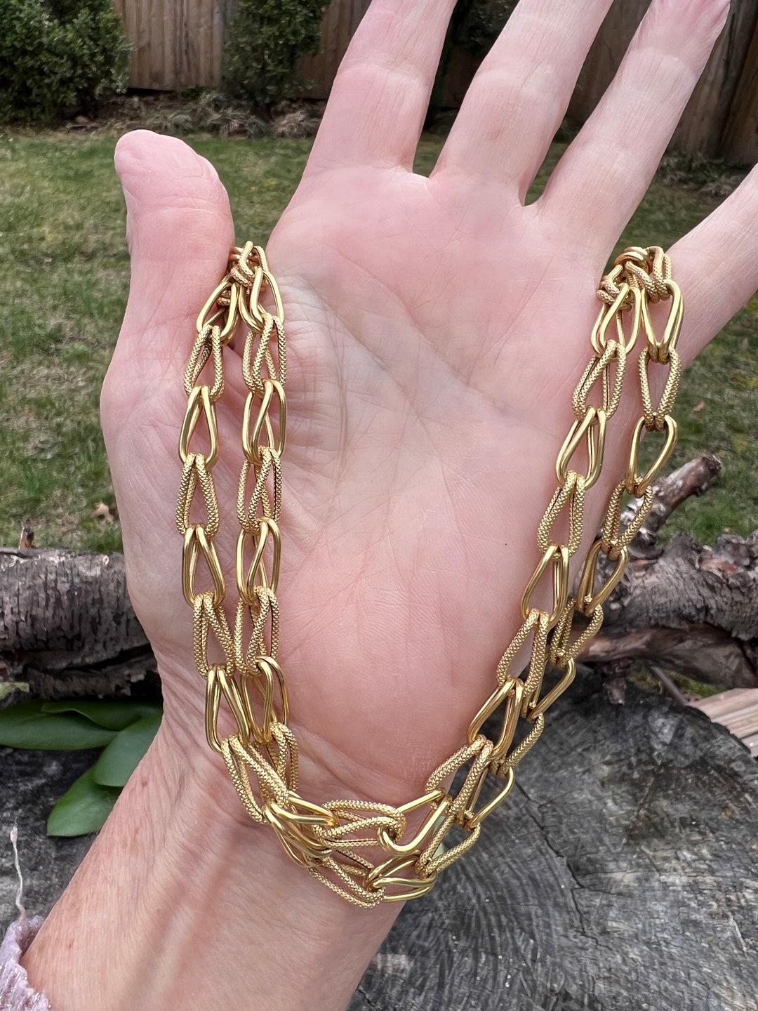 Long Gold Necklace, Long Gold Chain, Thick Gold Chain, Bold Gold Chain, Layering Chain Etsy