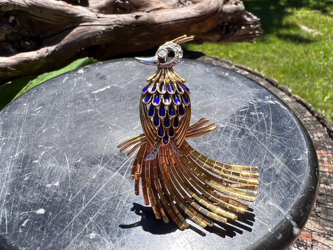 ヴィンテージブローチ 孔雀 ピーコック Rare PEACOCK Brooch ヴィンテージブローチ 孔雀 ピーコック Rare PEACOCK Brooch