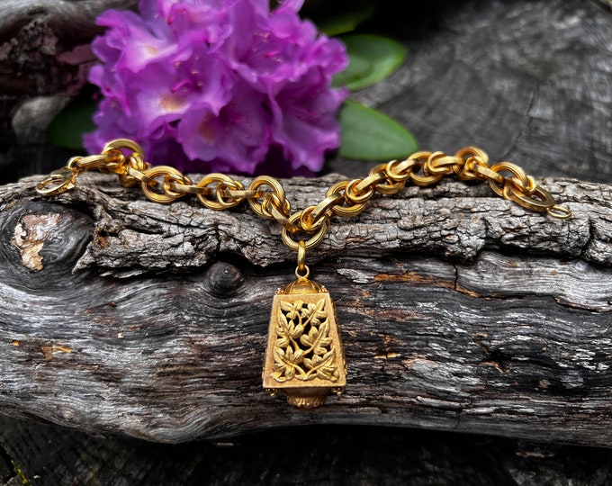 18K Yellow Gold Charm Bracelet , Large Charm Bracelet
