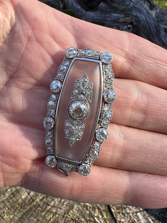 Art Deco Brooch, Art Deco Diamond Brooch, Crystal… - image 9